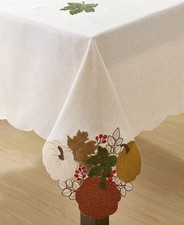 Elrene Fall Feels Cutwork Fabric Tablecloth in Multicolor Size 60in X 120in