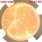 USA Lincoln Cents 1909-S 1C VDB Copper Coin NGC MS 63 RD