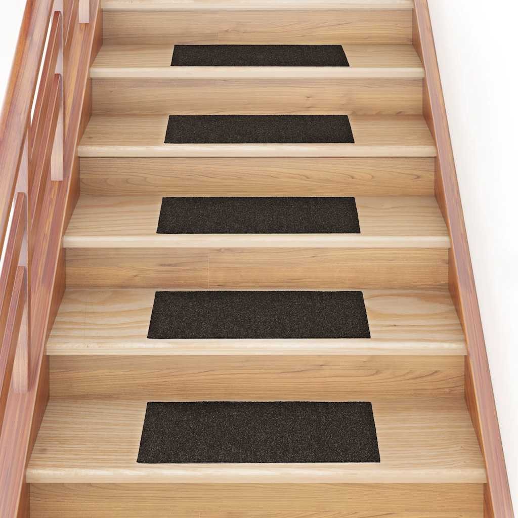 Passatoie per gradini rettangolari 60x25 cm marrone scuro 15 pz