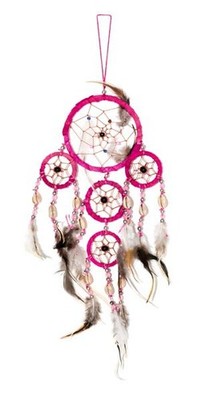40cm x 9cm Traumfänger Pink Used Look Dreamcatcher Kauri Muschel