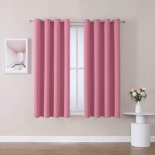ChrisDowa Grommet Room Darkening Curtains for 52"W x 54"L Pack of 2 , Pink