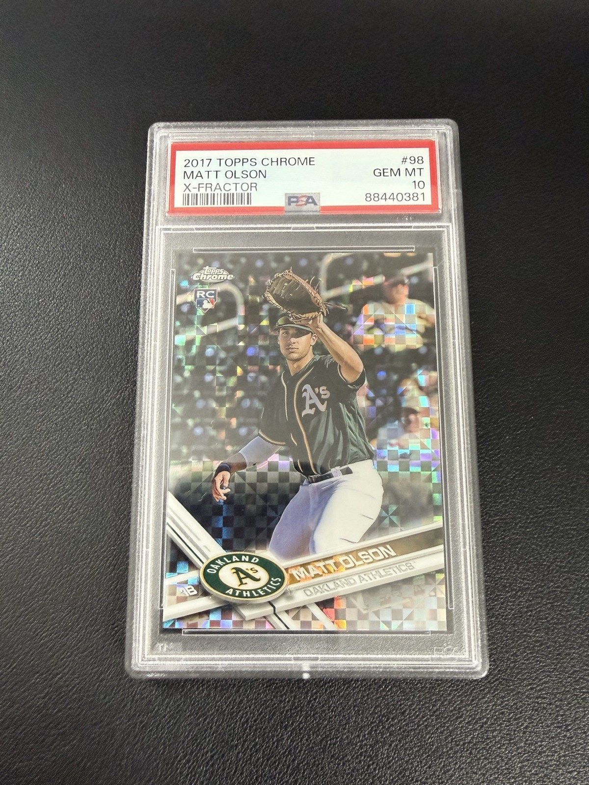 Matt Olson 2017 Topps Chrome - PSA 10 Rookie X-Fractor (RC) #98