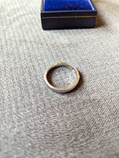 Silver Palladium Plated Plain Band Ring Size P No Stone with Presentation Box