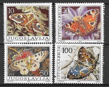Yugoslavia 1986 Insects Butterfly Schmetterlinge Papillons Moth compl set MNH