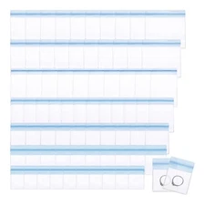 70 Pcs Clear Plastic Jewelry Storage Bags Zipper Pouch, Blue (Mixed Sizes)