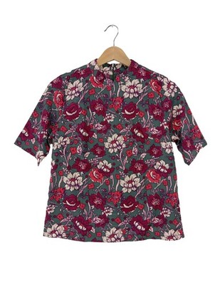 JUNIC Kurzarm-Bluse Damen Bluse Gr. DE 36 pink Casual-Look