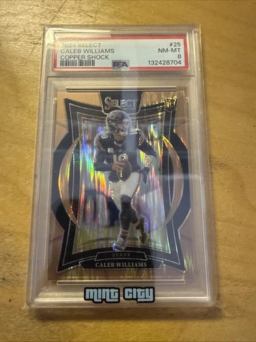 New Listing2024 PANINI SELECT COPPER SHOCK #25 CALEB WILLIAMS ROOKIE RC 42/299 PSA 8