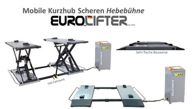 Eurolifter Mobile Kurzhub Scheren Hebebühne  1.0m bis 1,20m Hubhöhe 3500kg