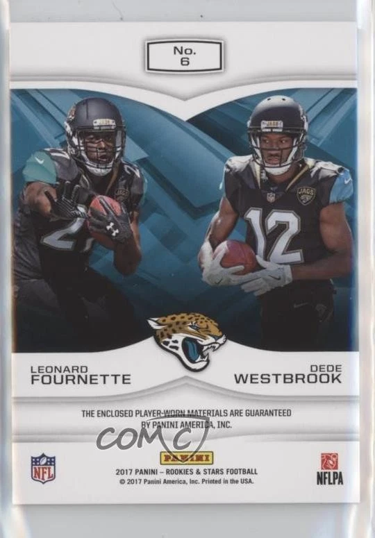 2017 Rookies & Stars Team Duals Prime /49 Dede Westbrook Leonard Fournette #6 RC - Image 2 of 2