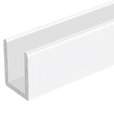 3/8" Fixed Panel Shower Door Deep U Channel 36" Length White Finish