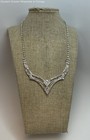 Silver Tone Rhinestone Statement Necklace 17.3g — photo 1