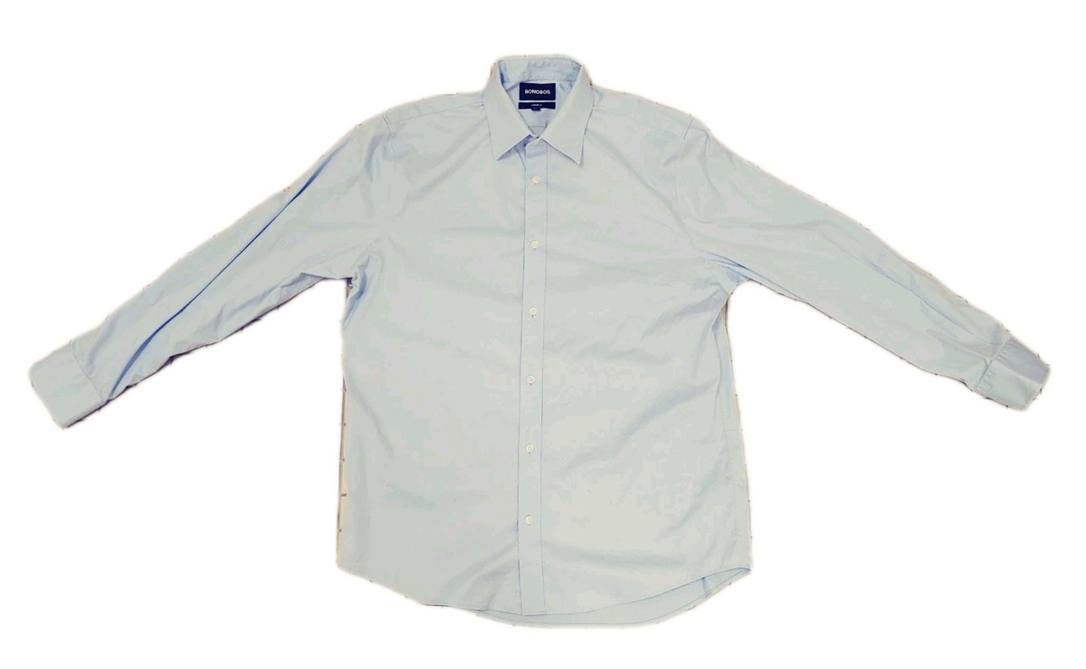 bonobos mens dress shirts Bonobos Dress Shirt Mens 16 1/2 Blue Standard Fit Long Sleeve Button Up  Stretch