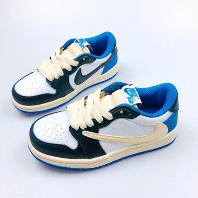 DM7866-140 Travis Scott Air Jordan 1 Low Fragment Kids Youth