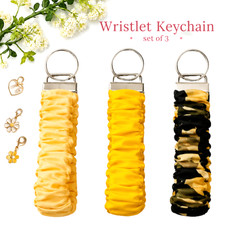 Scrunchie Wristlet Keychain Set of 3 Custom Colors Handmade Fabric Key Fob