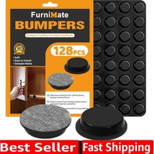 Adhesive Rubber Feet 128PCS 1/2 inches, Self Adhesive Black Bumpers, Small Fe...