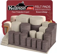 Yelanon Felt Furniture Pads for Hardwood Brown&Beige, Brown & Beige 