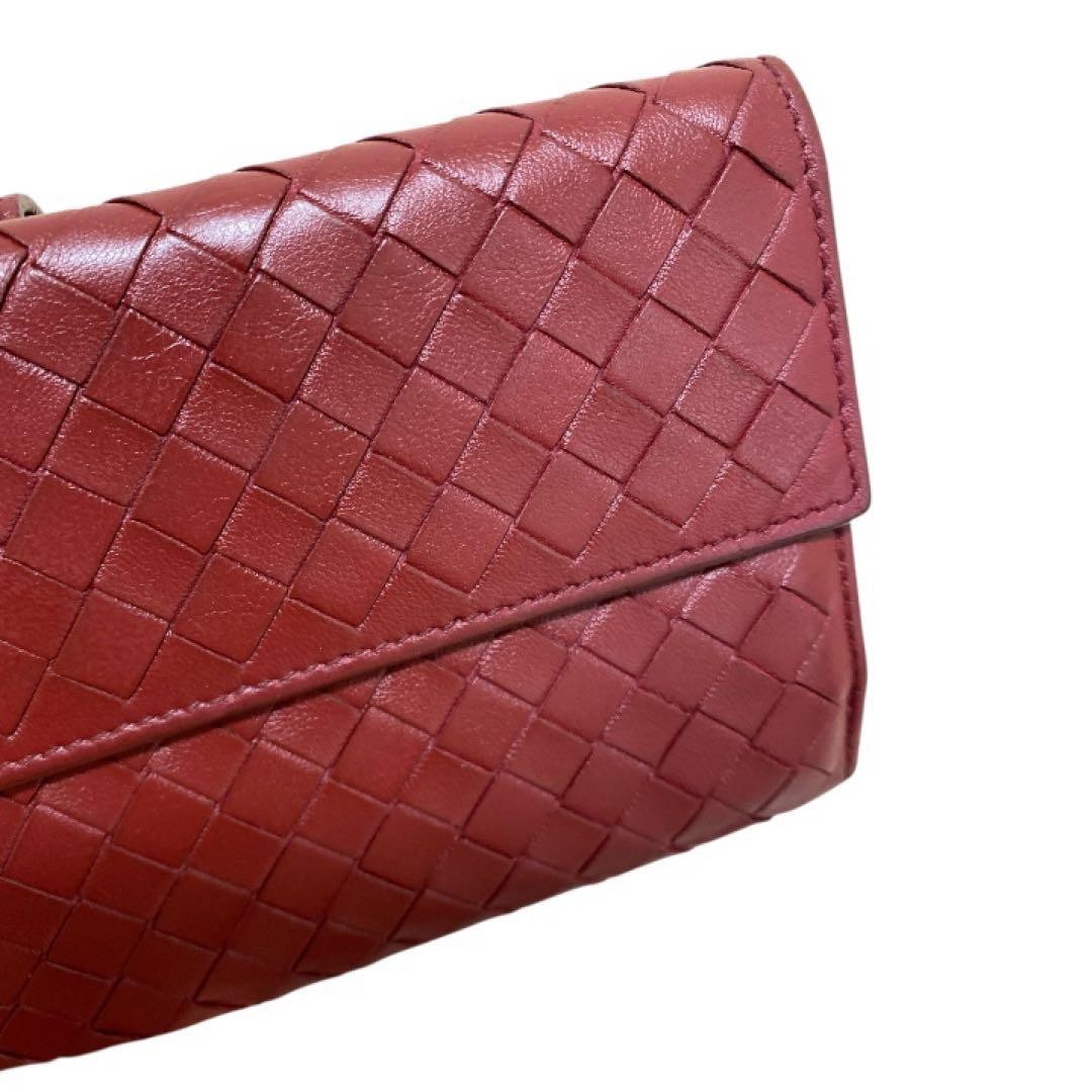Bottega Veneta Men's Bifold Wallet Red Leather Slim Condition Used Japan thumbnail 4