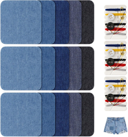 15 StüCk Jeans Flicken Zum AufbüGeln, 7.8×7.8CM Stoff-Reparaturflicken Jeans Fli