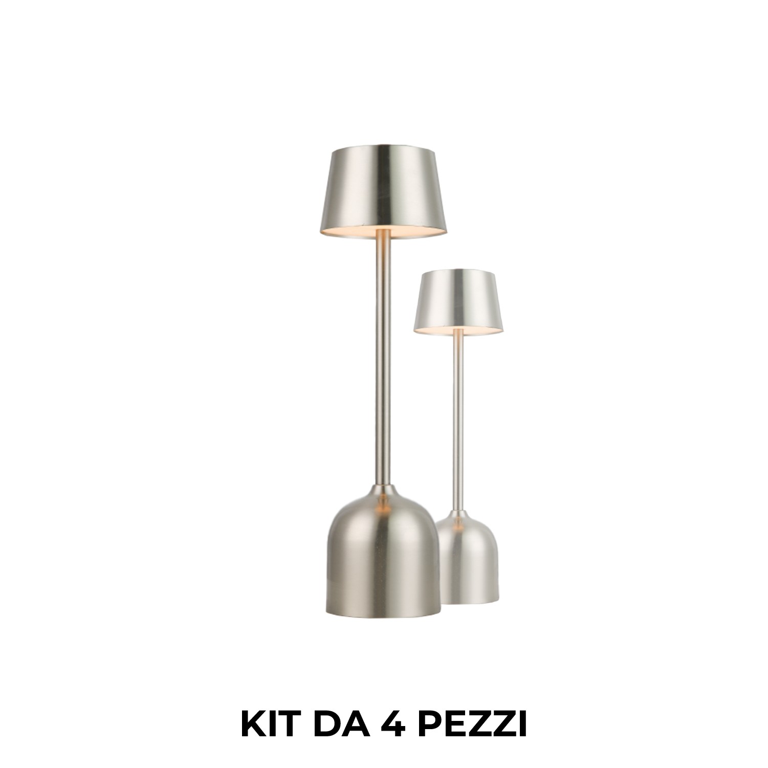 Kit 4 Lampade Pyramidea LRP10S Silver - Smart Lighting Ricaricabile