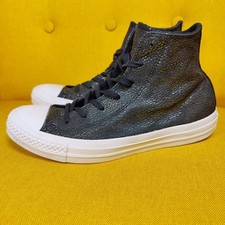Converse Chuck Taylor All Star Glitter High Top Glitter Black White Sneaker Sz 8