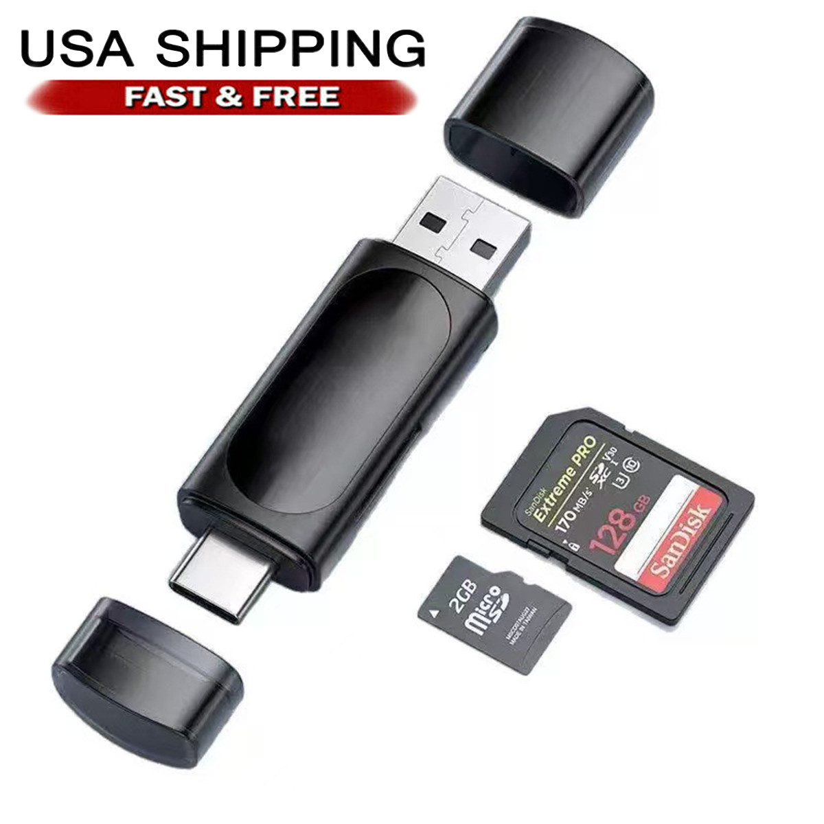 Lector de tarjetas USB 3.0 SD Micro SD TF, adaptador de tarjetas de memoria para PC laptop US
