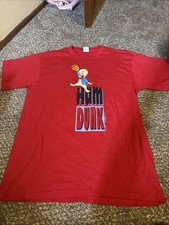 Vtg 92 Porky Pig Jordan Red Tee Sz Xl NWOT Ham Dunk Made In USA Nike Warner Bros