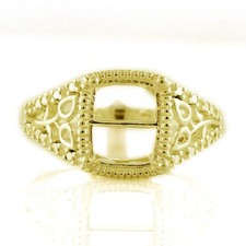 Semi Mount Cushion 8X10MM Faceted Cut Wedding Ring 925 Sterling Silver Ring