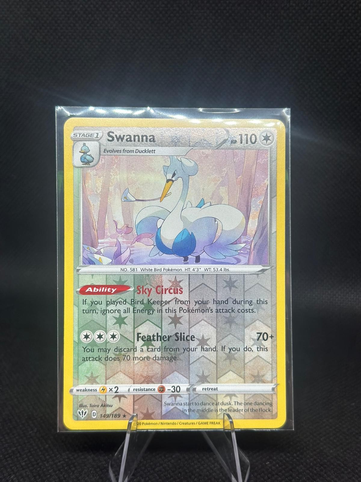 2020 Darkness Ablaze Swanna 149/189 reverse holo