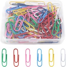Paper Clips 100 Pcs 1.3 Inch Medium Colorful Paperclips for Office School |