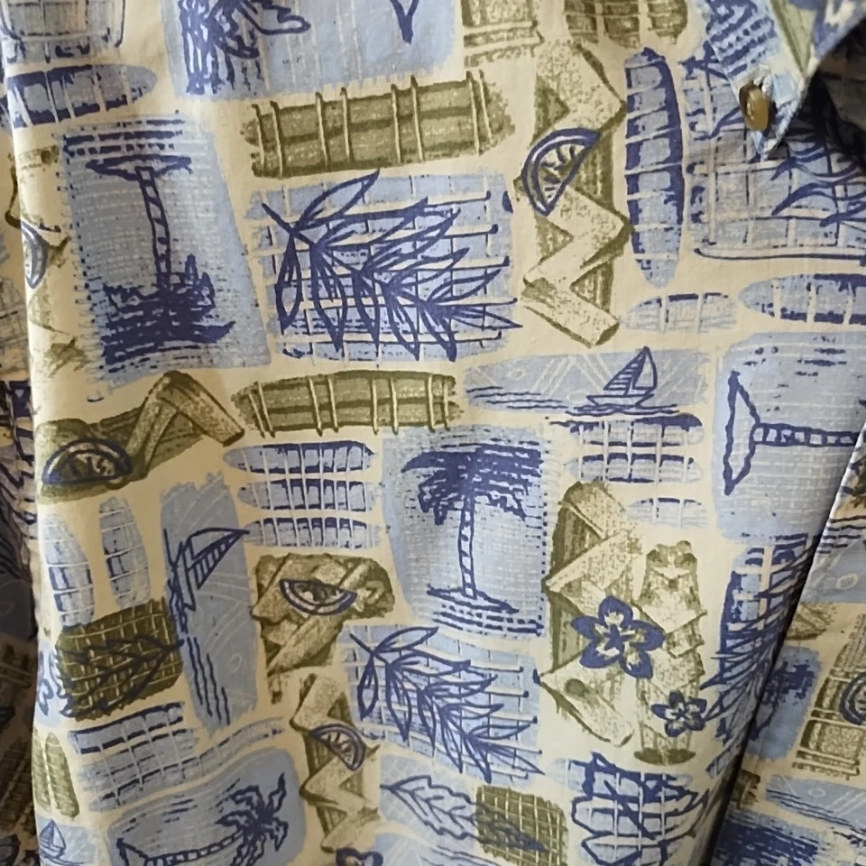 Camisa estilo hawaiano manga corta Cambridge Classics para hombre talla L Foto 2 de 4