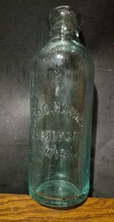 1800's Sheboygan WI Beer Theo. Harms Sheboygan WI Blob Top Beer Bottle.
