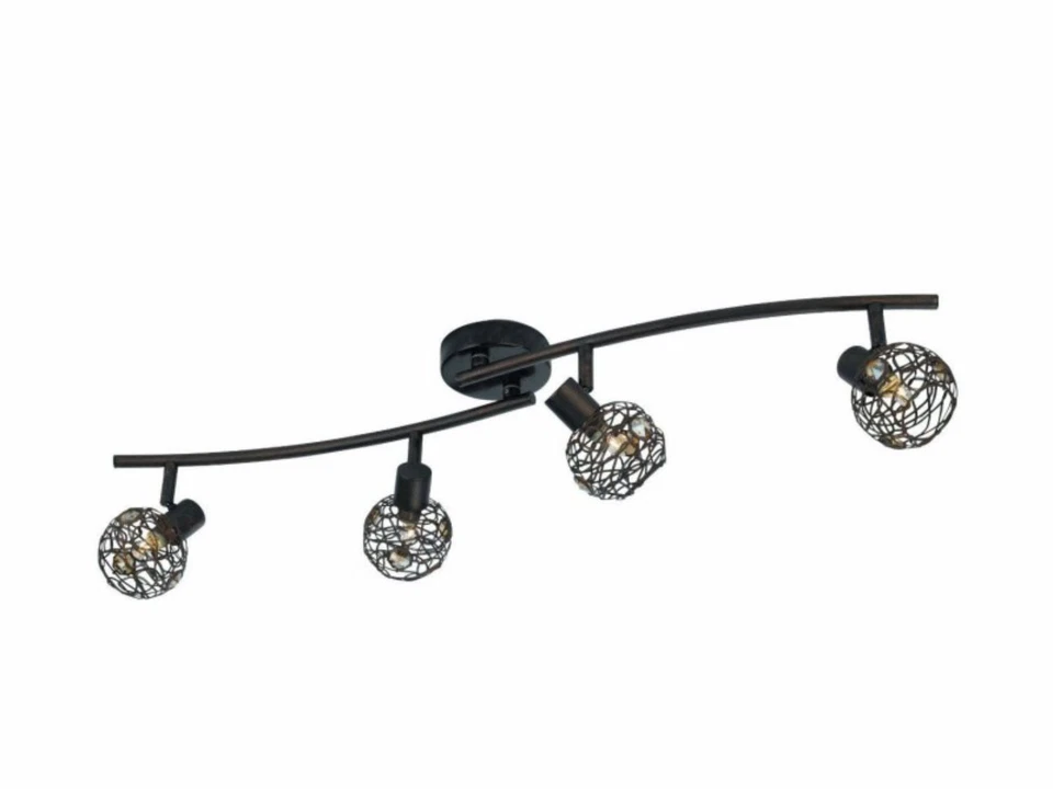 Massive Halogen Deckenleuchte Braun Strahler Rustikal Spotleiste 4x G9 Warmweiß - Bild 1 von 1
