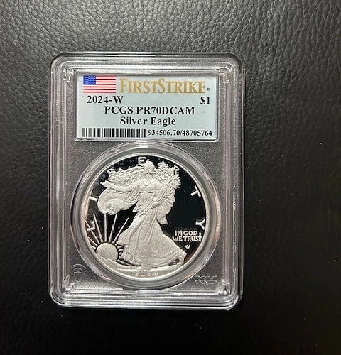 2024 W American Silver Eagle Proof 1oz PCGS PR70 DCAM FIRST STRIKE Flag Label