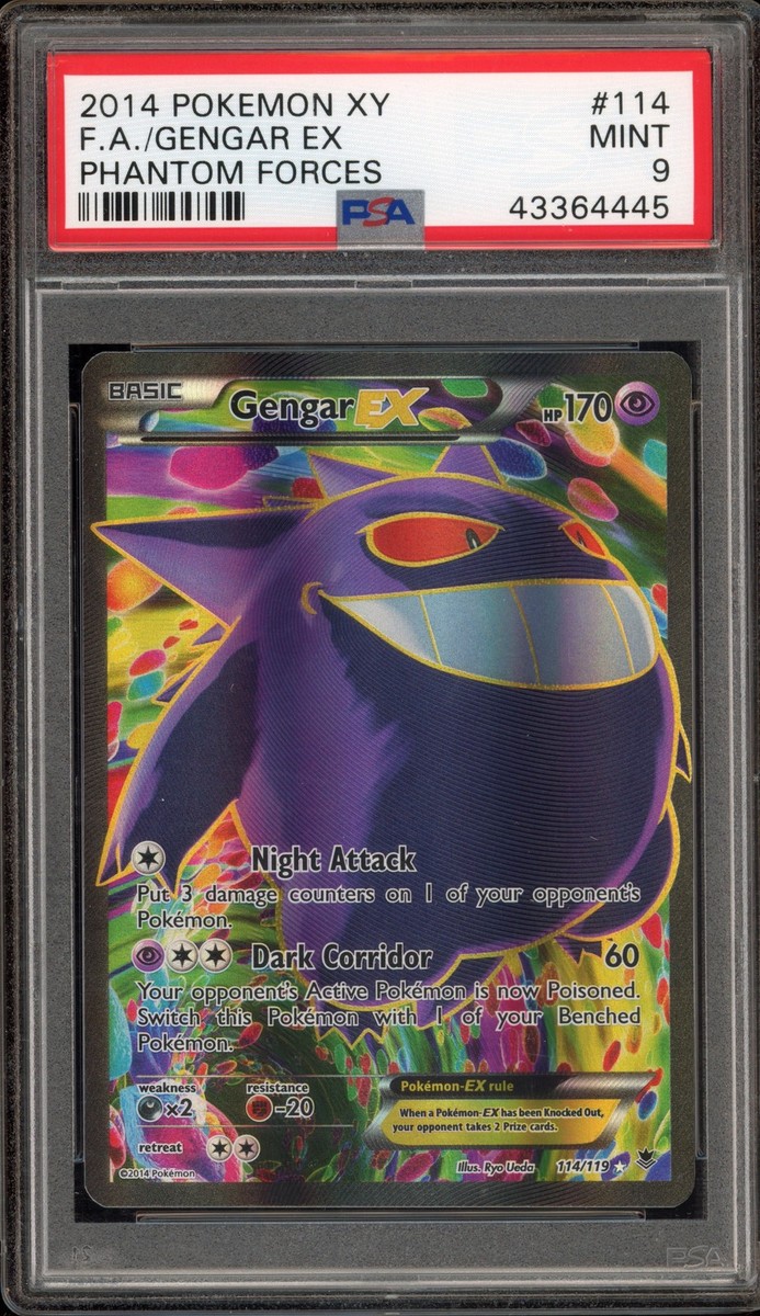 Pokemon Gengar EX XY Phantom Forces Full Art #114 PSA 9 Mint