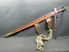 OLD NICE TAKUBA TUAREG SWORD FROM THE 20S, DECORATED BLADE, AFRICAN SWORD