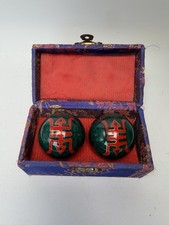 VTG Chinese Hand Massage Baoding Chime Balls w Box Meditation Stress Relief