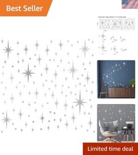 Removable Glittering Star Wall Stickers - Modern Retro Decor for Nurseries