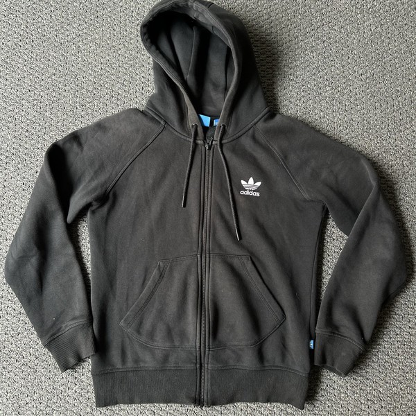 Adidas Originals FZ Hoodie Size M Womens Black Multicoloured Graphic Spell out