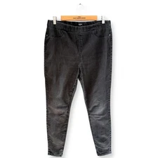 Ladies Black Stretch Denim Elasticated Waist Jeggings Leggings Size 14