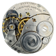 Antique 12s 1919 Elgin 2 Mechanical Hunter Pocket Watch Movement 314 USA 15j