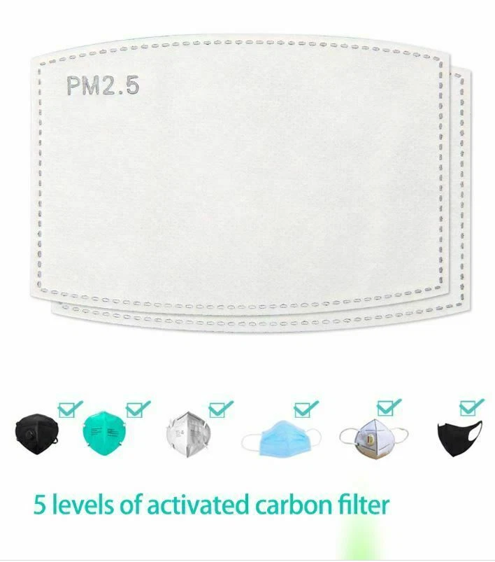 (50 PCS) PM2.5 Activated Carbon Mask Filter Replaceable Anti Haze ship from US - Image 4 of 4