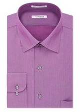 89 Van Heusen Men Regular Fit Pink Herringbone Stripe Dress Shirt 15.5 34/35 M