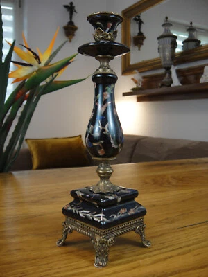 Luxus Kerzenleuchter Porzellan Bronze Kerzenhalter Kerzenständer Antik Edel NEU - Bild 1 von 4