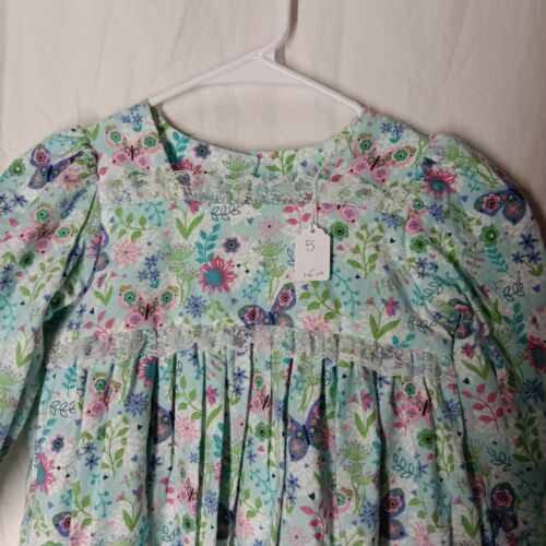 Girl's Nightgown, size 5, Handmade by Grandma Jan w/ flower & butterflies - Picture 2 of 5