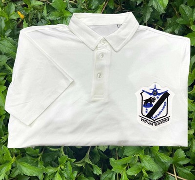 Vmf 214 marine attack squadron a version embroidered patch polo shirt