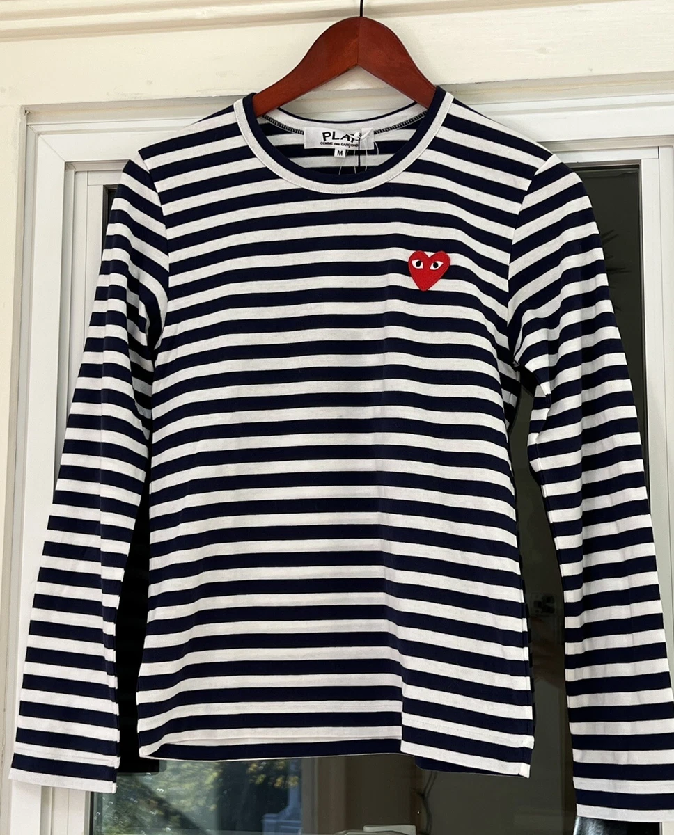 Striped long sleeve shirt with heart logo 2025