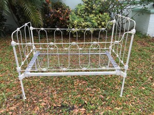 antique cast iron baby crib