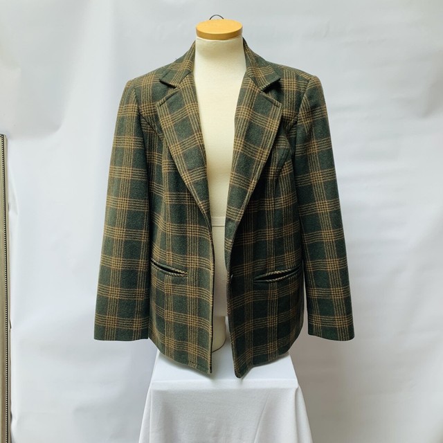 Talbot's Plaid Wool Blend Blazer Jacket Size 12 W eBay