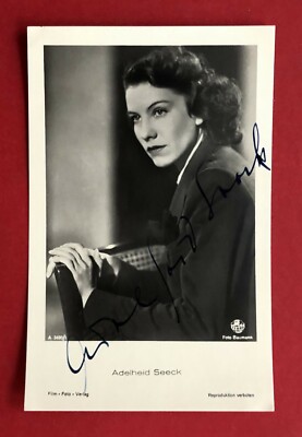 Schauspieler Foto AK um 1940 ADELHEID SEECK mit Original Unterschrift ( 82448