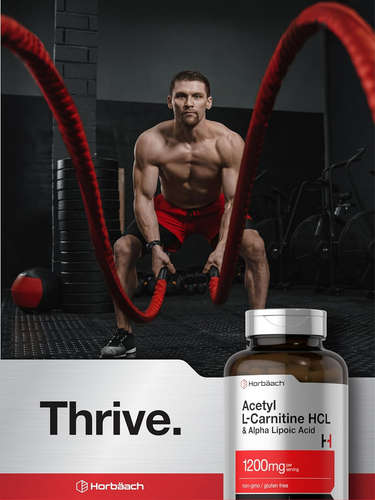 Acetyl L Carnitine HCL & Alpha Lipoic Acid 1200Mg, Non-Gmo Supplement, Horbaach - Picture 6 of 7